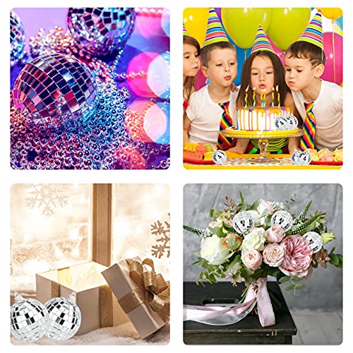 edooi 6pcs Mirror Disco Balls Set - Christmas Tree Ornaments, Party Decor