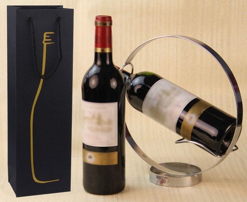 Sdootjewelry Paper Wine Bags, 36 Pack Kraft Paper Wine Bag with Handles, Single Bottle Tote Bulk reusable wine bags(Black with Gold)