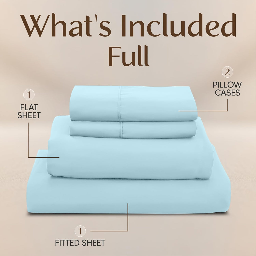 Utopia Bedding Full Size Sheet Set - Soft & Breathable Microfiber, 4-Piece in Ice Blue