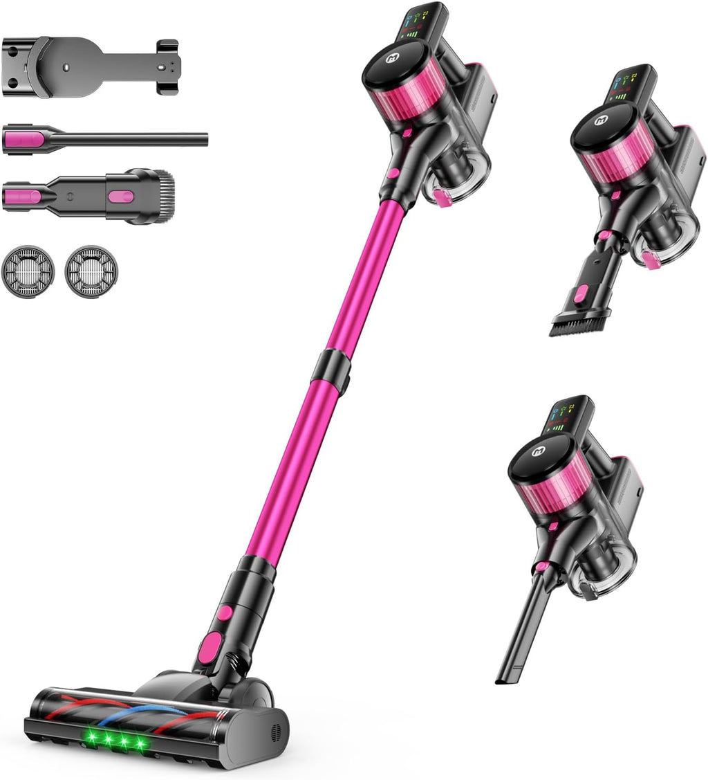 MYUAKO Cordless Vacuum Cleaner - 650W Powerful Suction | 75-Minute Runtime, 2L for Hardwood & Carpets