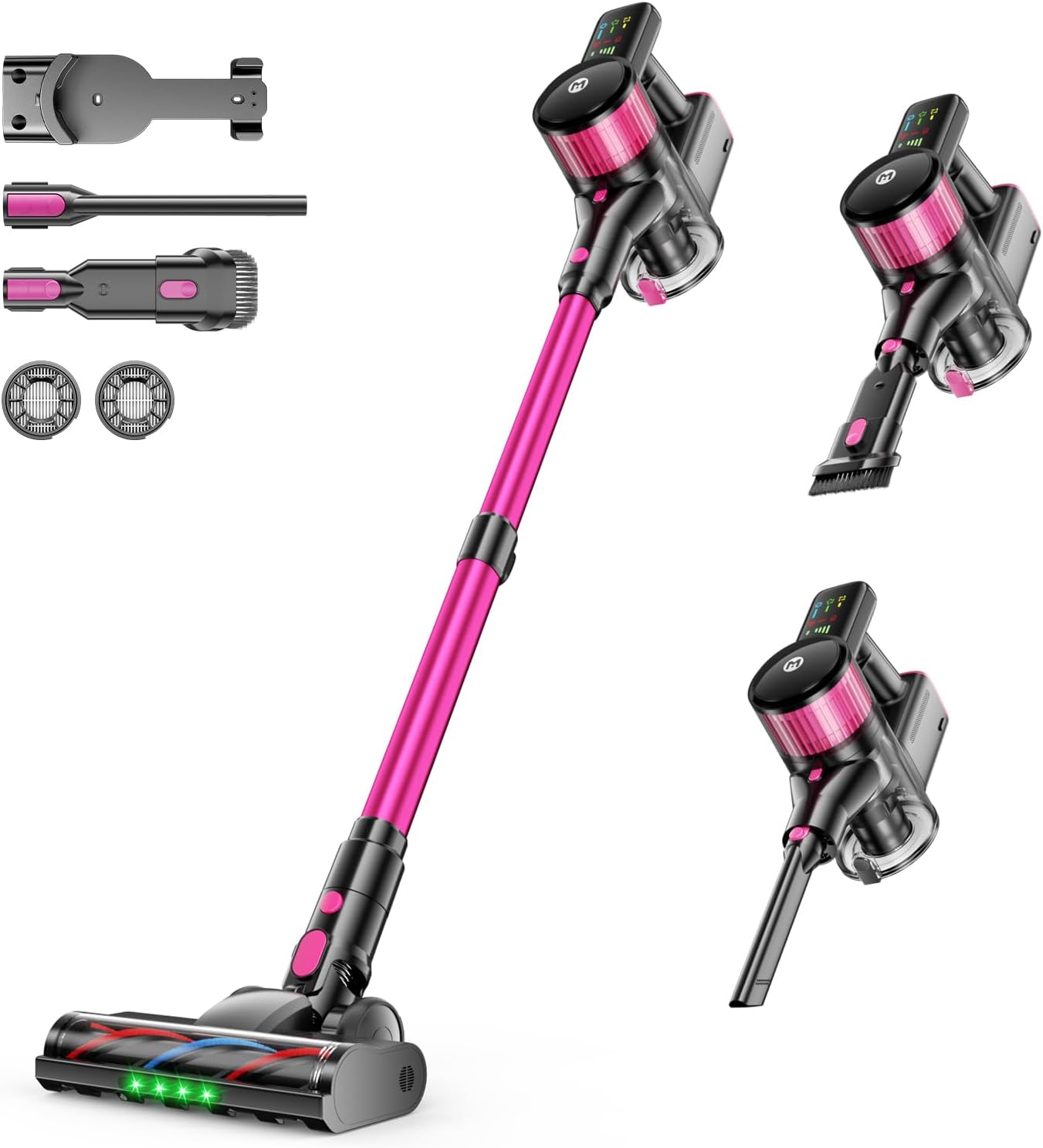 MYUAKO Cordless Vacuum Cleaner - 650W Powerful Suction | 75-Minute Runtime, 2L for Hardwood & Carpets