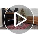 Lahome 2x3 Green Multi Christmas Entryway Rug Non-Slip Faux Wool Vintage Style