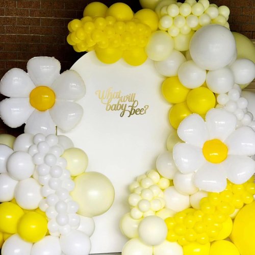 Awenztech Yellow Balloon Arch Kit - 120pcs Latex Balloons in 5-18 Inch Sizes for Baby Showers & Parties