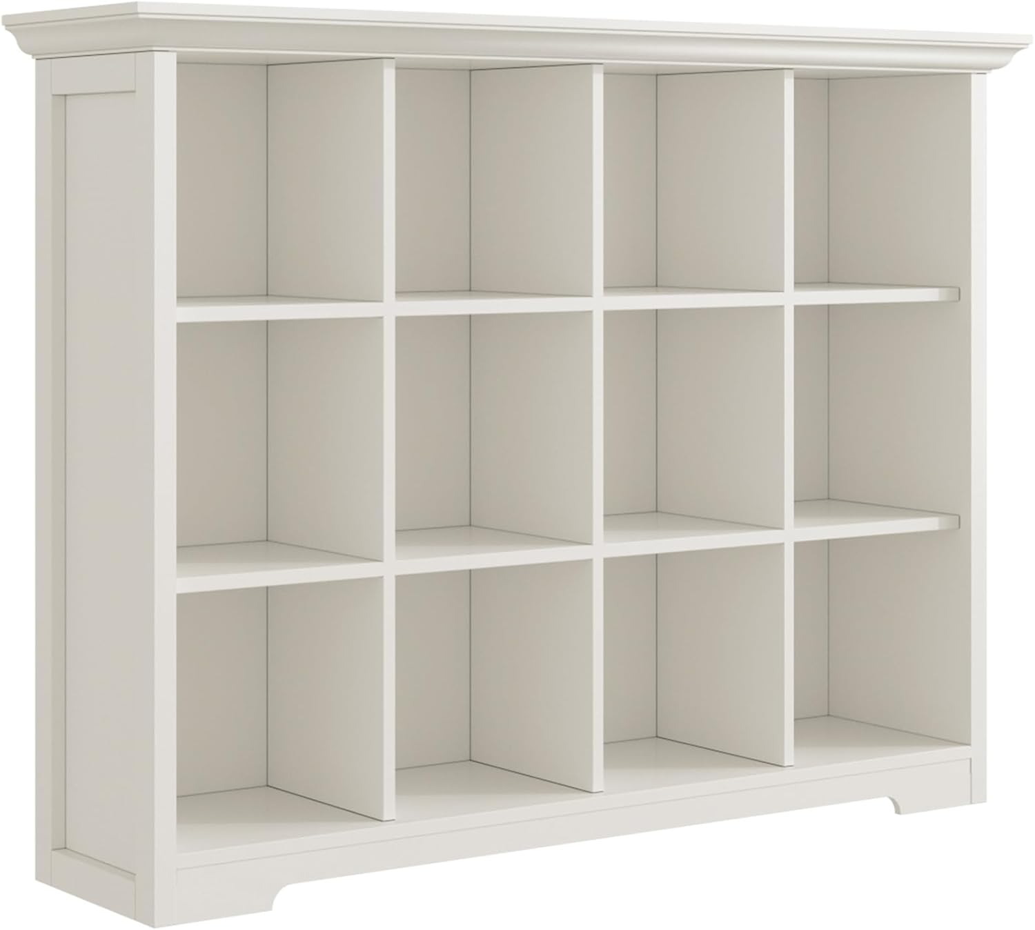 OSCHF Wooden Cube Bookcase - Modern 3-Tier Open Shelf Cabinet for Home & Office, Warm White
