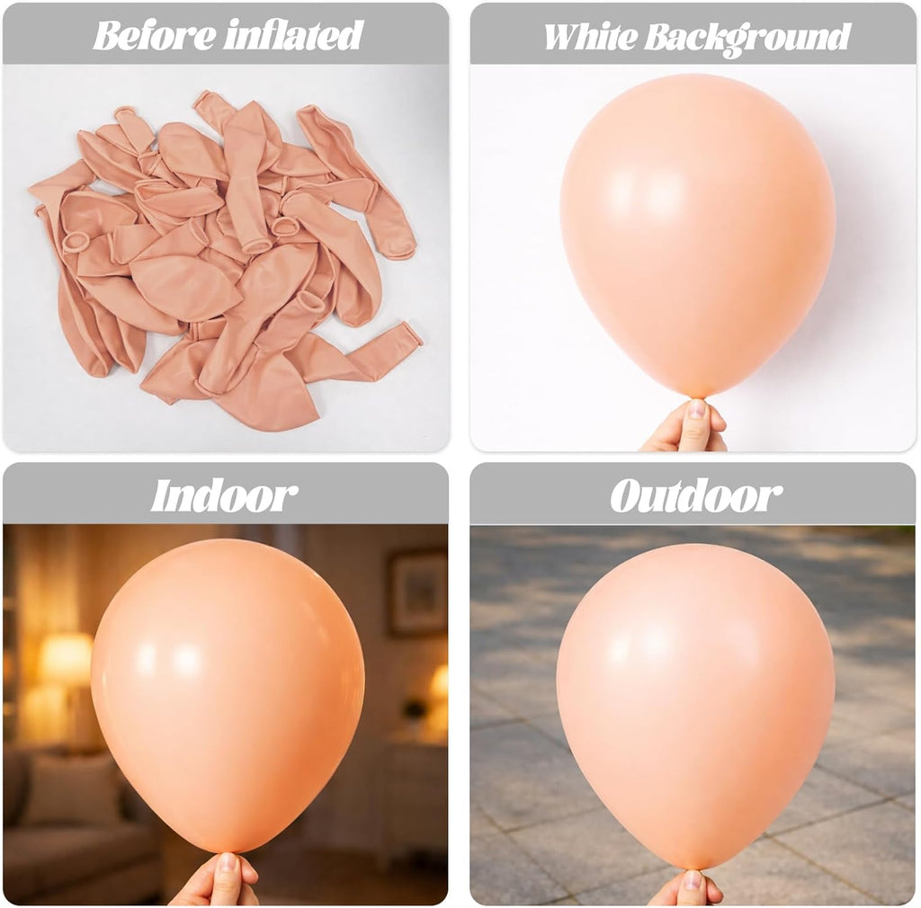 Voircoloria Pastel Orange Balloons - 66 Pack of 12-Inch Peach Latex for Parties & Celebrations