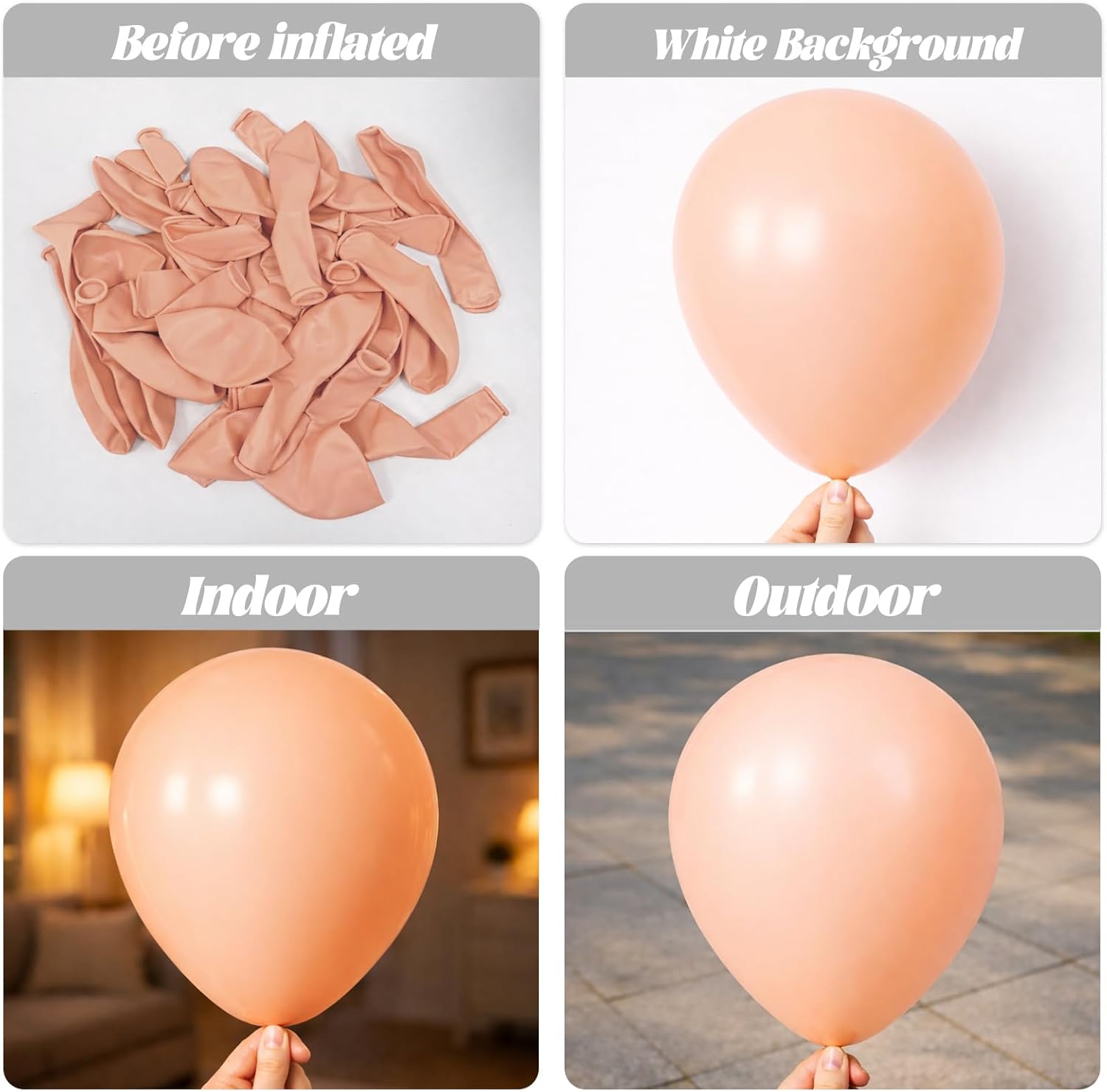 Voircoloria Pastel Orange Balloons - 66 Pack of 12-Inch Peach Latex for Parties & Celebrations