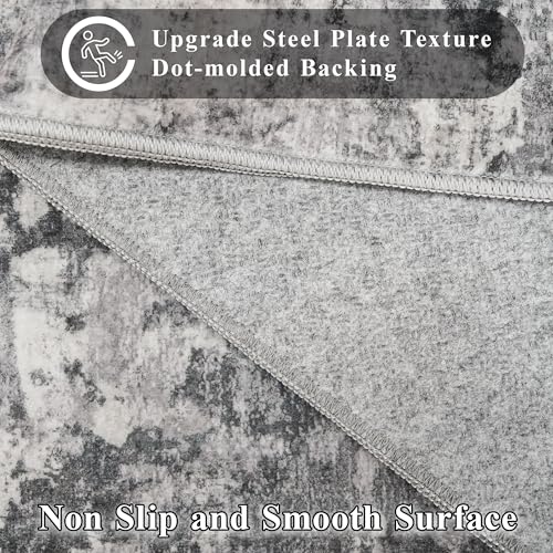 2x4 Washable Abstract Runner Rug, Non-Slip Low Pile Entryway Floor Mat