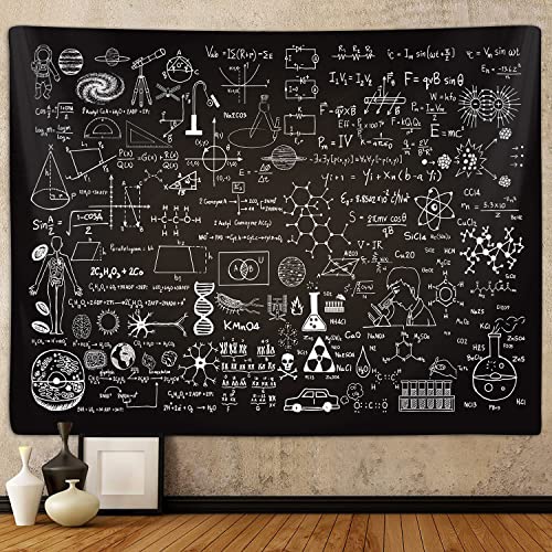Math & Science Theme Tapestry Wall Hanging for Classroom & Dorm, 60x40 In