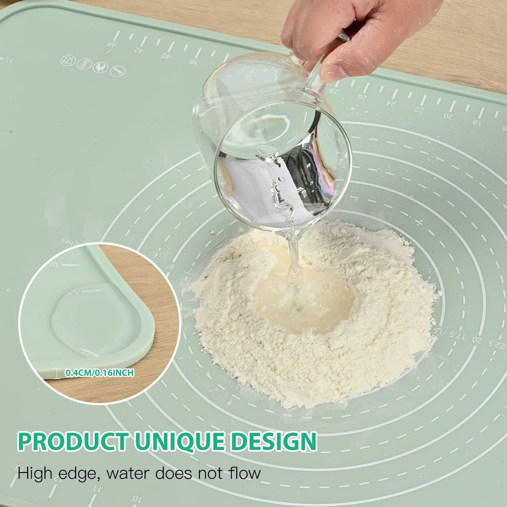 Skiennix Silicone Pastry Mat - Extra Thick Non-Stick Baking Mat | 24"x16" Food Grade Dough Roller
