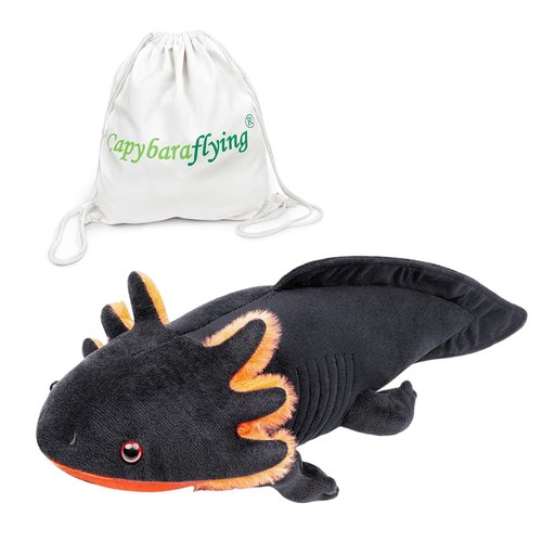 capybaraflying Microwavable Axolotl Weighted Stuffed Animal, 30'' Axolotl Plush Toys, Heatable and Coolable Pad, Microwaveable Plush Pillow Gift for All Ages Stuffed Animals, Black…