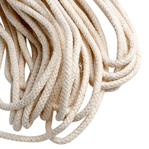 3/8 Inch Round Cotton Oil Lamp Wick Rope, 9.8 Ft Kerosene Replacement