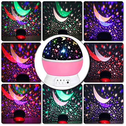 Kids Star Night Light Projector - 360° Rotating 16 Color LED Lamp