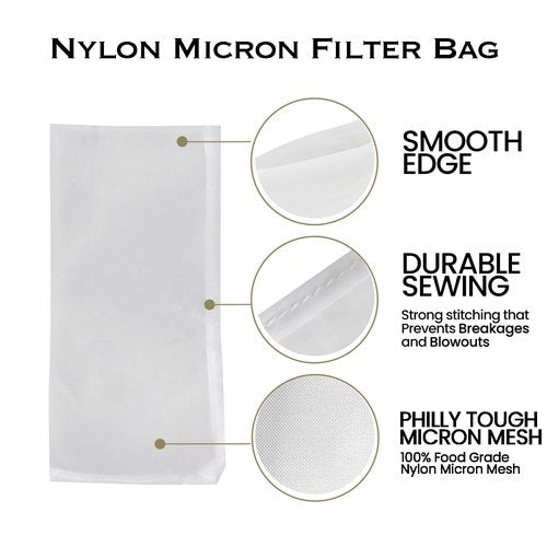 Gutenberg's tough 2x4 inch nylon micron bags 10-100 Packs | nylon tea filter bags | All Micron Sizes (20-Pack, 90)