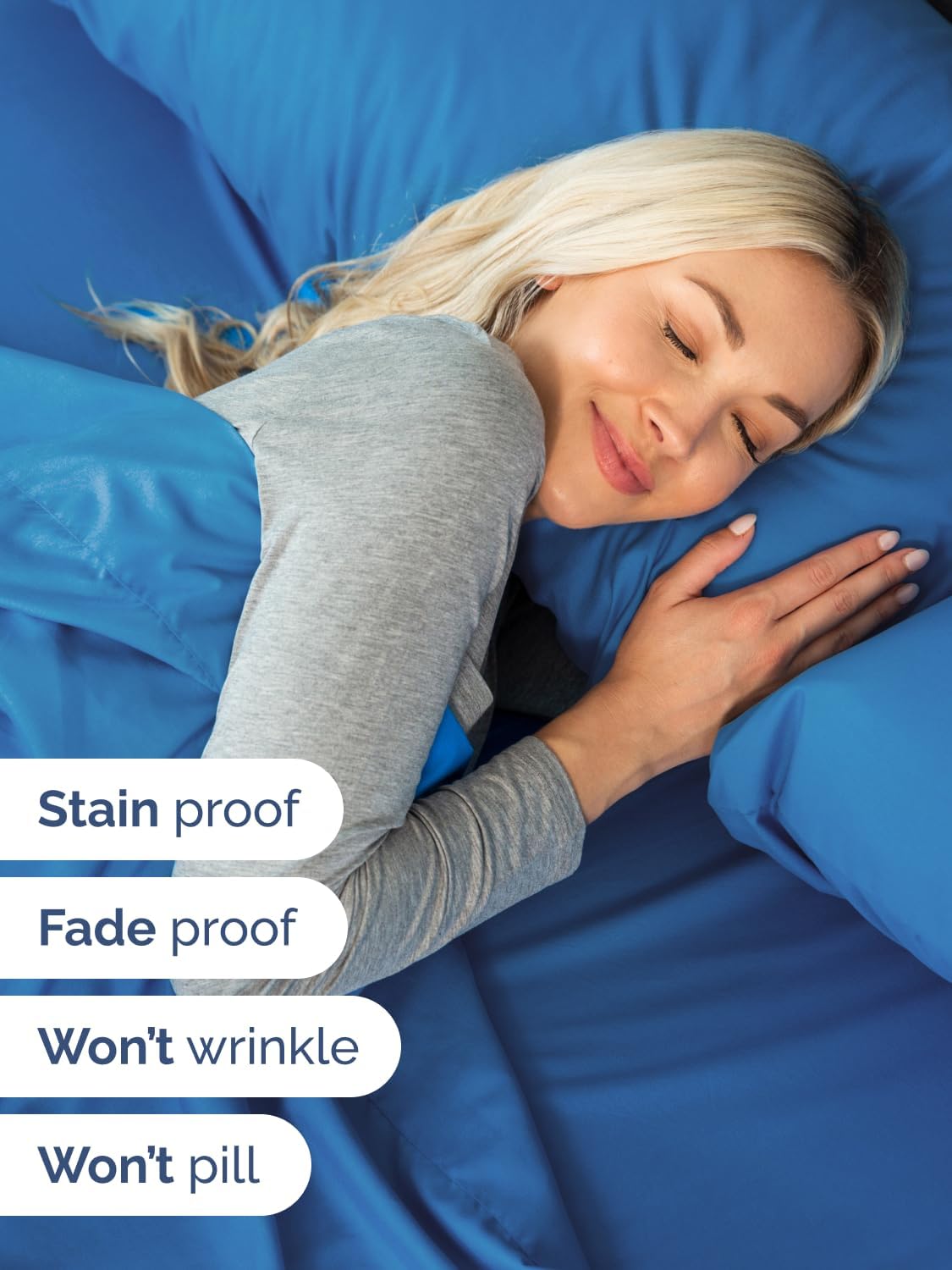 Skiennix Extra Deep Twin XL Sheet Set - 4-Piece Cooling Bedding - Soft, Wrinkle-Free Royal Blue