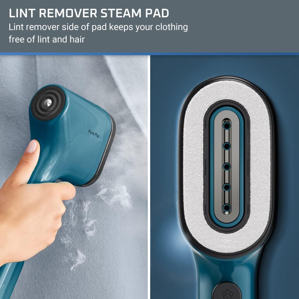 Rowenta PurePop Handheld Steamer - 15-Second Heat-Up, 2.3 Oz Capacity, Portable Travel Iron - Blue