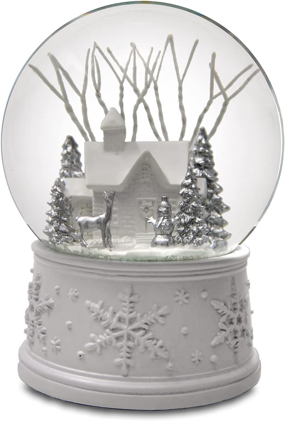 San Francisco Music Box Company - 100MM White Christmas Snow Globe | Festive Holiday Decor