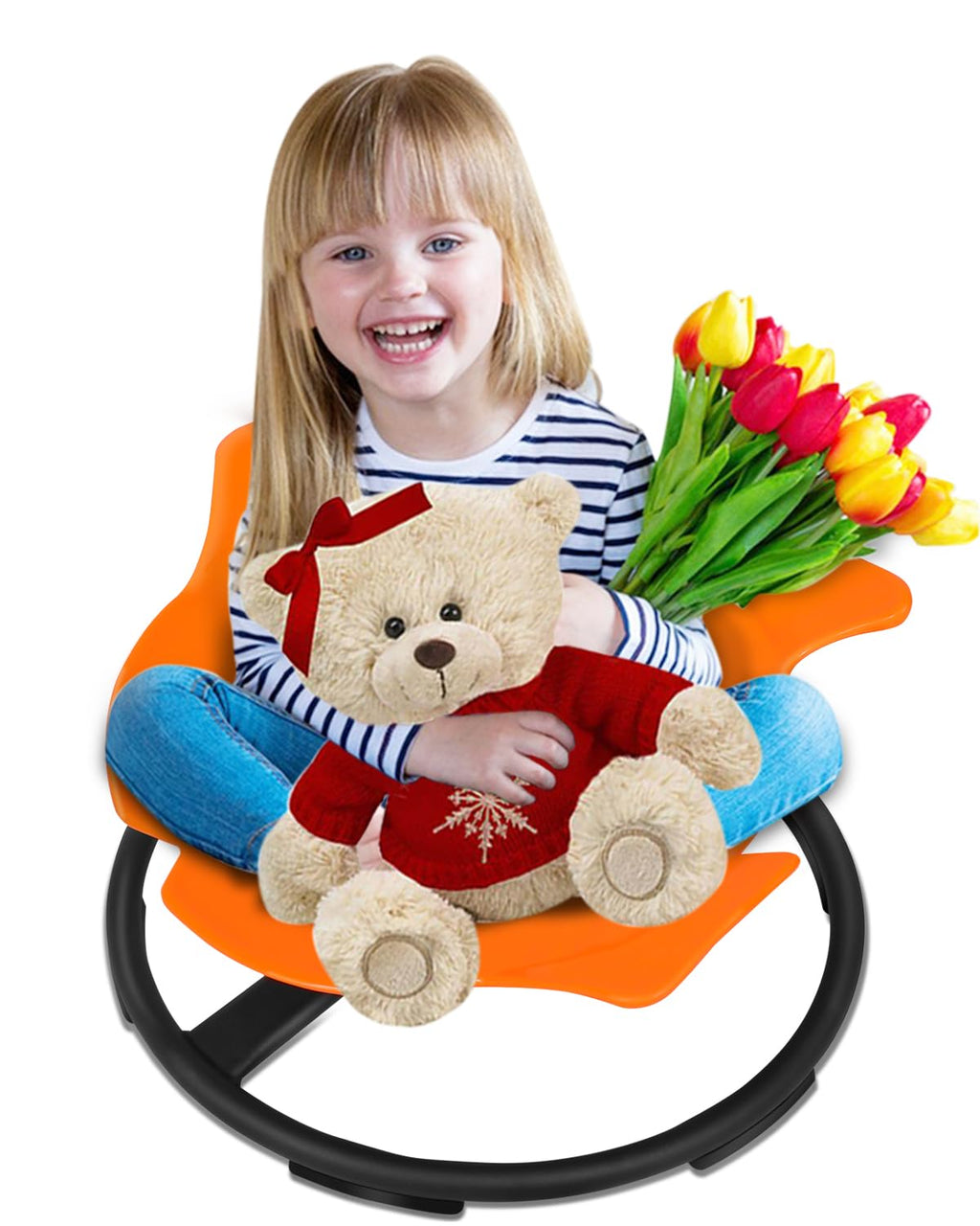 FAHKNS Spin Sensory Chair for Kids, Body Balance Physical Therapy Equipment Sit and Spin Swivel Chair,Sensory Toy Kids Toy Swivel Chair Indoor Outdoor Play Aged 3+