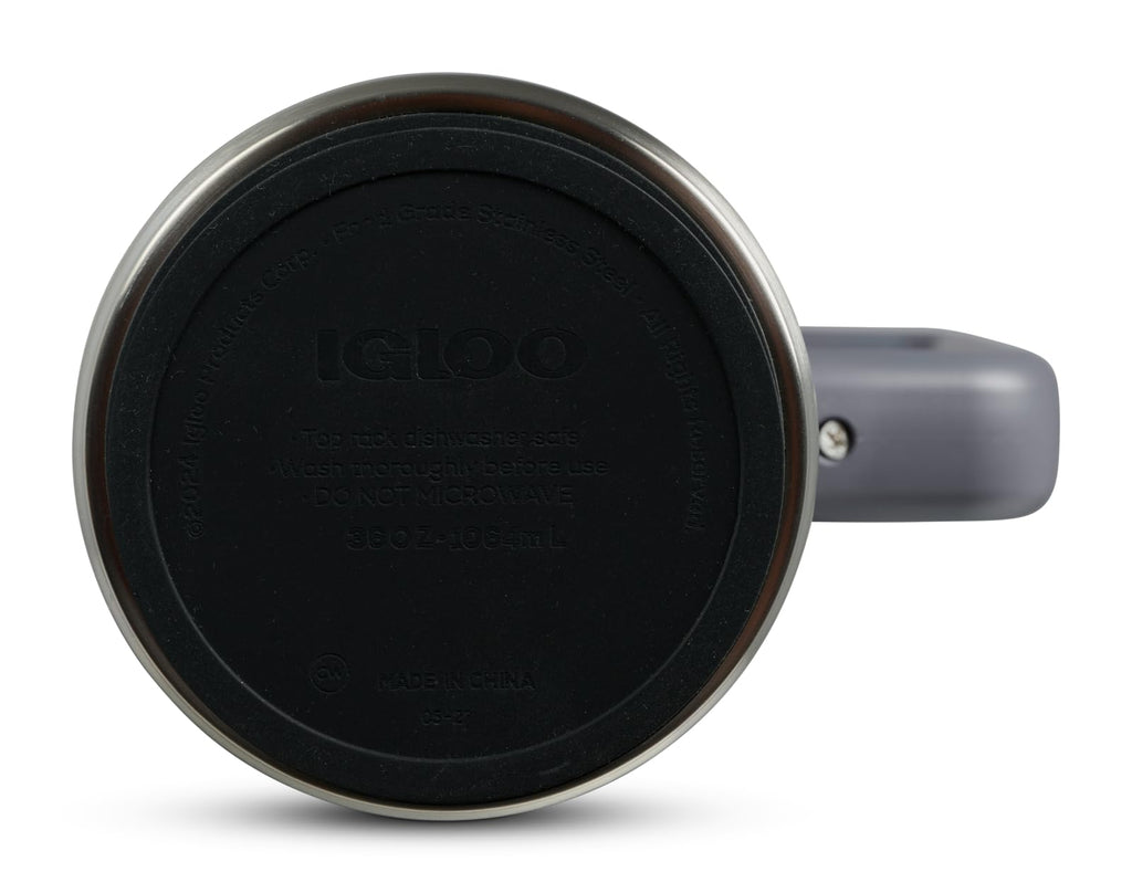 Igloo, 36 oz Tumbler with Handle, Reusable Travel Mug, Stainless Steel Insulated Hydration Cup for Hot & Cold Beverages, Modern Blue