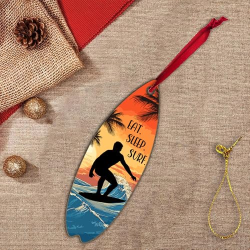 Boy Surfing Christmas Ornament 2025 - Surfboard Decor for Surfers & Beach Lovers