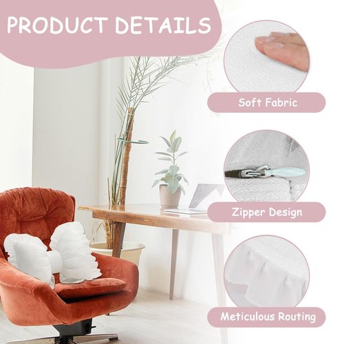 QUSLIMY Bow Pillow Bow Shaped Pillow Decorative, Soft Bowknot Throw Pillow Sofa Lumbar Pillow Car Backrest Cushion,Novelty Bow Pillow Plush Cushion Home & Car Decoration (White)