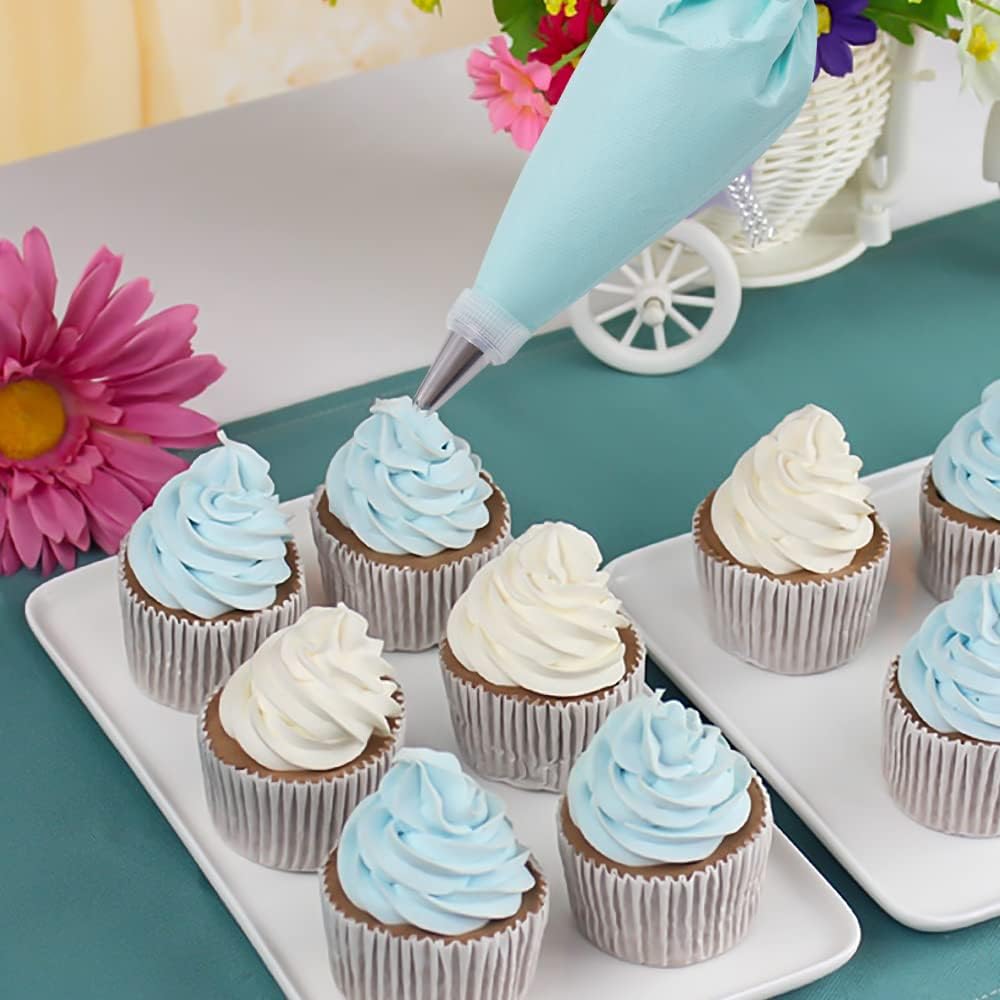 Regine Switzerland Piping Bags and Tips Set - 100 Pcs Disposable 12-Inch Icing Bags for Cake Decorating