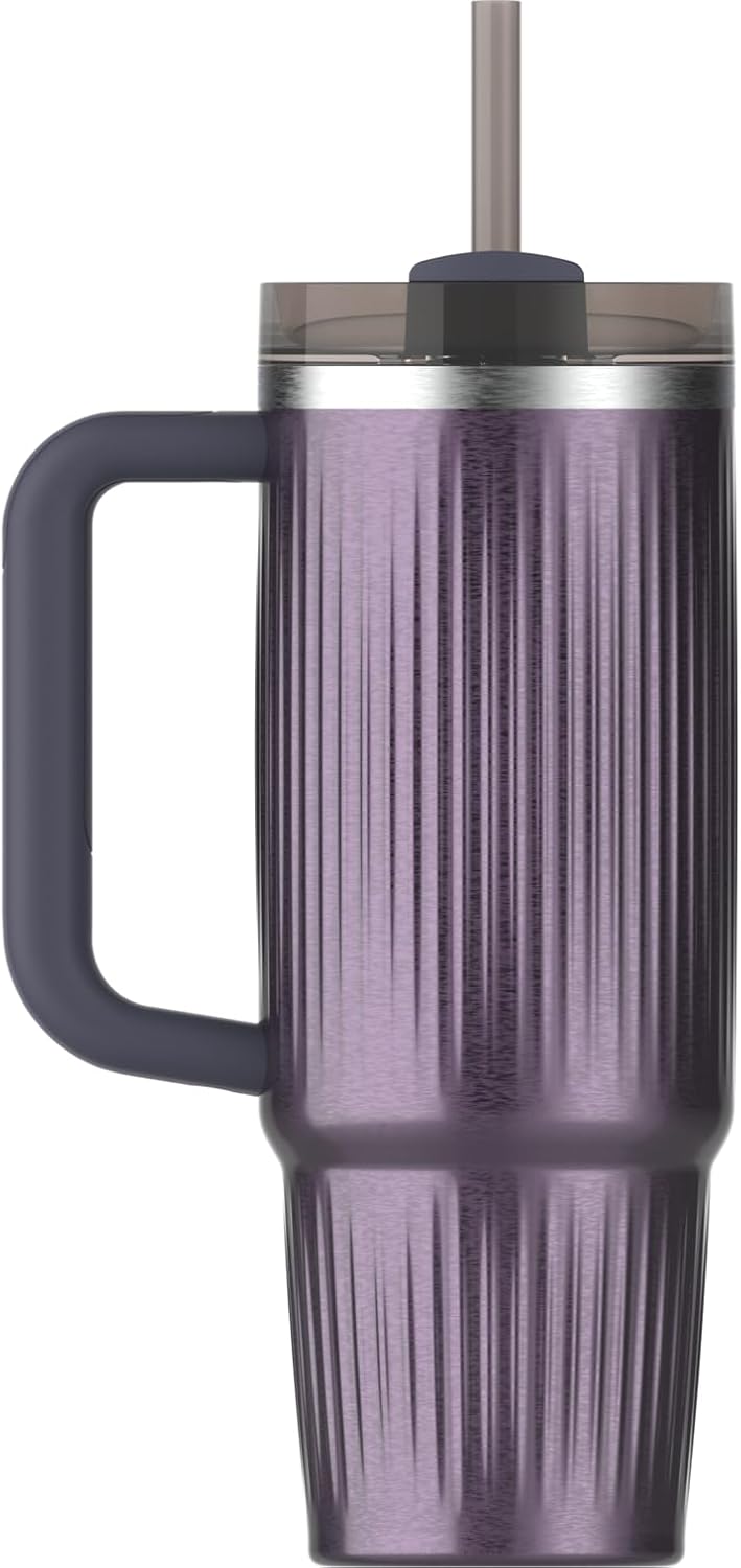 STANLEY Quencher H2.0 Tumbler - 30 oz Insulated Stainless Steel Cup with Handle & Straw | BPA-Free | Fluted Wisteria Shine