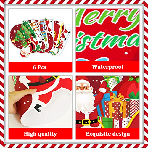 Christmas Santa Claus Plastic Placemats Set of 6, Waterproof Holiday Table Mats