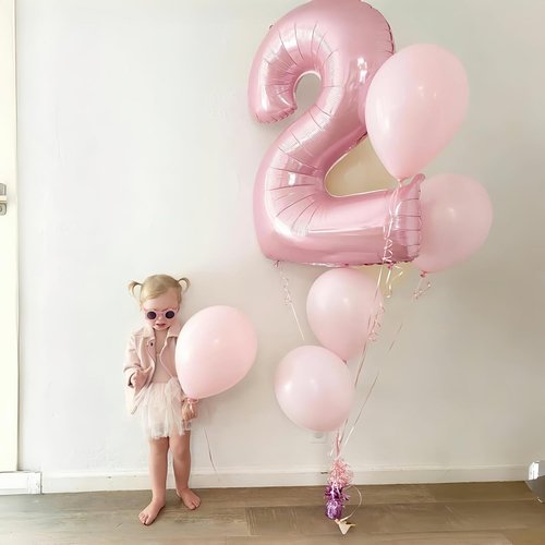 40" Pastel Pink Balloon Number 0 | Large Foil Pink Birthday Decoration for Girls & Women