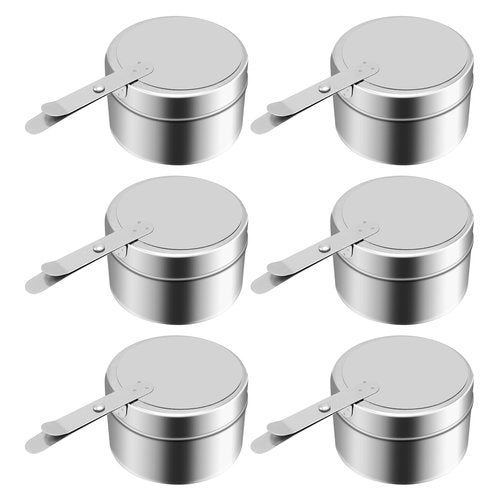 Stainless Steel Fuel Holder, Chafing Wick Fuel Holder with Cover, Buffet Warmer Warming Trays Perfect for Buffets Catering Events Party Supplies (6)