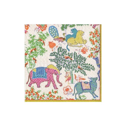 Caspari Le Jardin De Mysore Paper Cocktail Napkins - Two Packs of 20