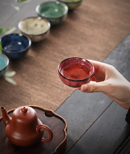 Lxuwbd Ceramic Chinese Kung Fu Tea Set, Japanese Style Tea Cup, Yerba Mate Tea Set, 5pcs Ceramic Mate Cup Set, Tea Cup