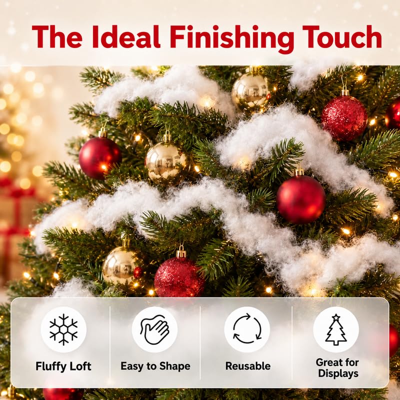 Iernre 1000g Artificial Snow for Christmas Decor, Faux Fluffy Snow Fiber