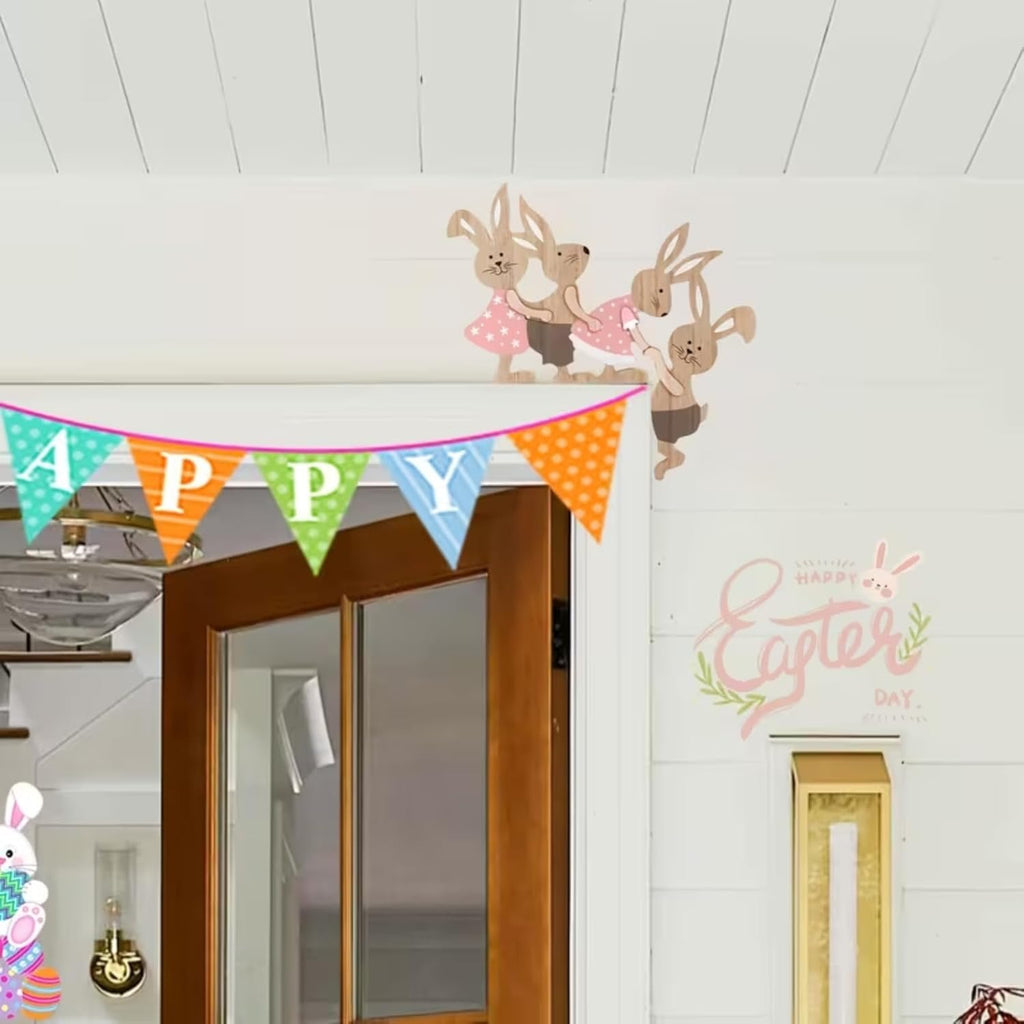 Party Wreath Rabbit Decoration - Easter Painted Rabbit Ornament for Home Decor | Perfect for Parties & Gatherings