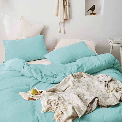 KimLuxz Turquoise Comforter Queen Size, 3 Piece Soft Teal Modern Bedding Set, Lightweight Aqua All Season Microfiber Down Alternative Bed Comforter with 2 Pillow Shams for Women Men