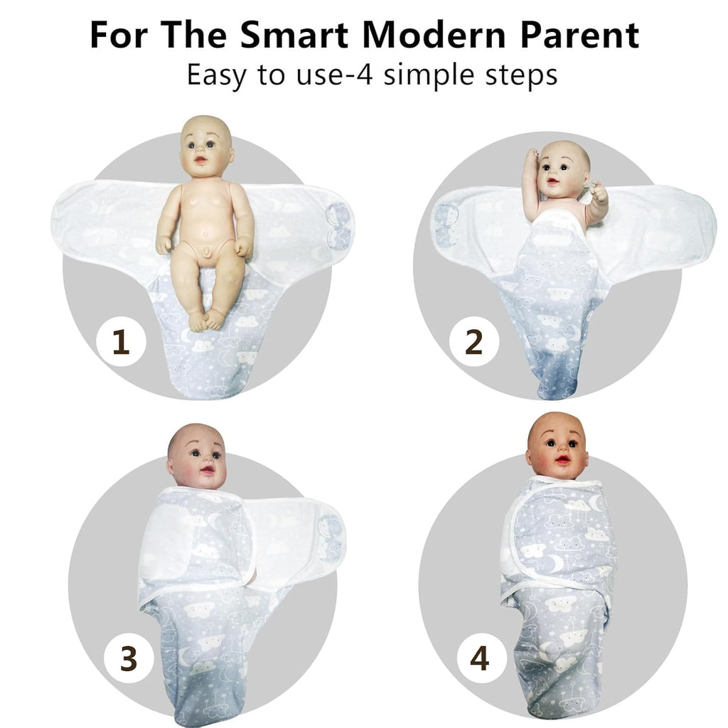 Skiennix Organic Swaddle Sleep Sacks - Ergonomic Newborn Blankets 0-3 Months | 3-Pack Set