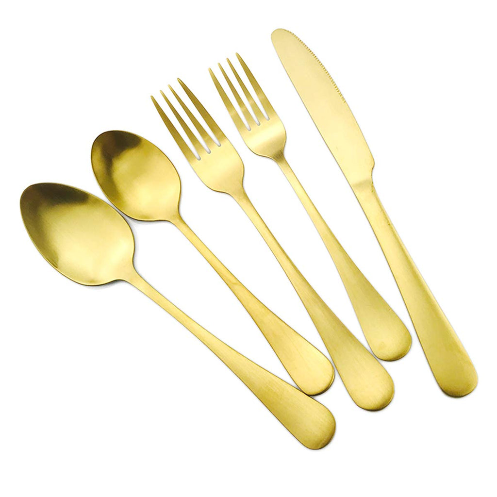 Gugrida Luxury 18/10 Stainless Steel Flatware Set Matte Black Silverware Set