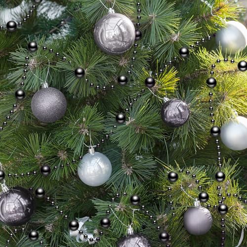 65.6Ft Black Pearl Bead Garland, Artificial Beaded String for Crafts & Decor