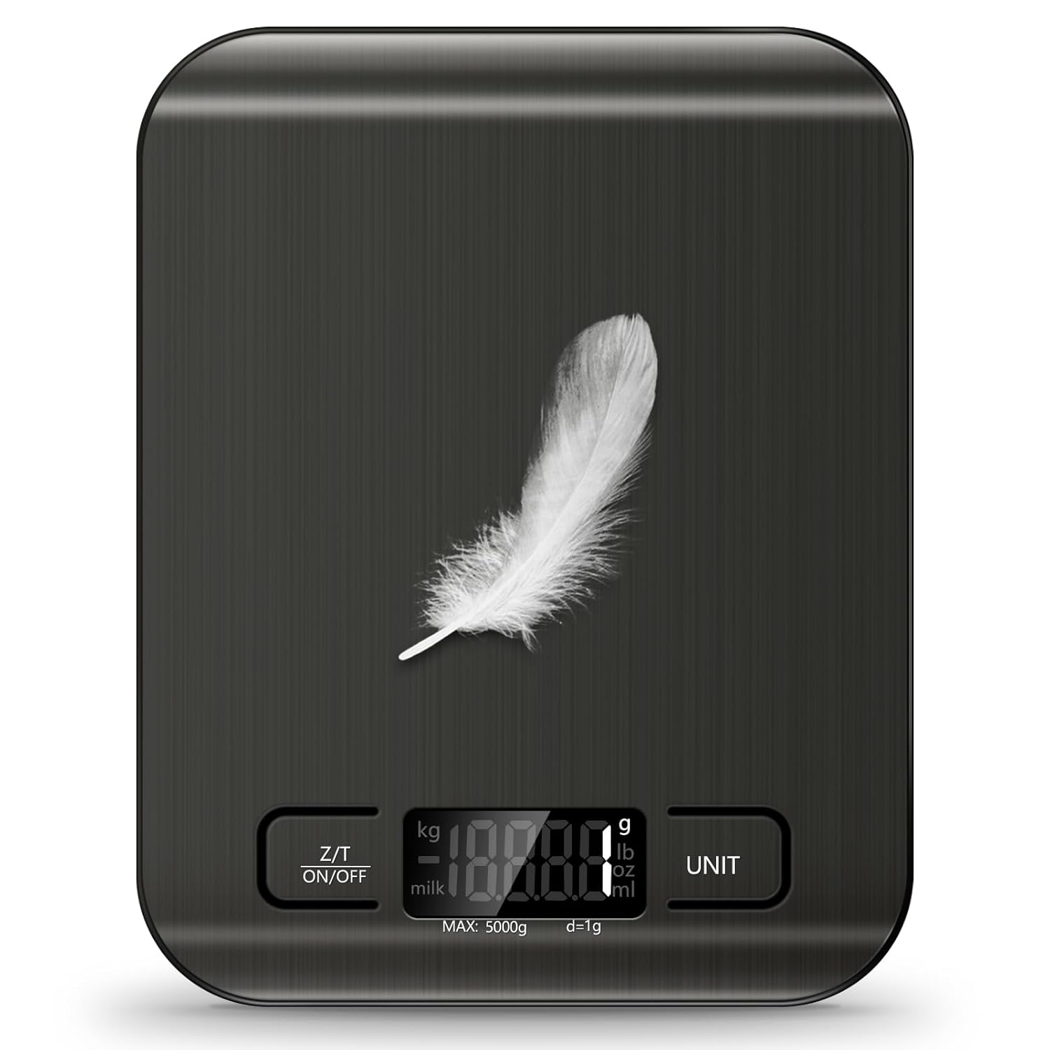 Stainless Steel Food Scale by [Brand Name] - 11lb Capacity with Tare Function & LCD Display | Perfect for Baking, Cooking, and Meal Prep (Black)