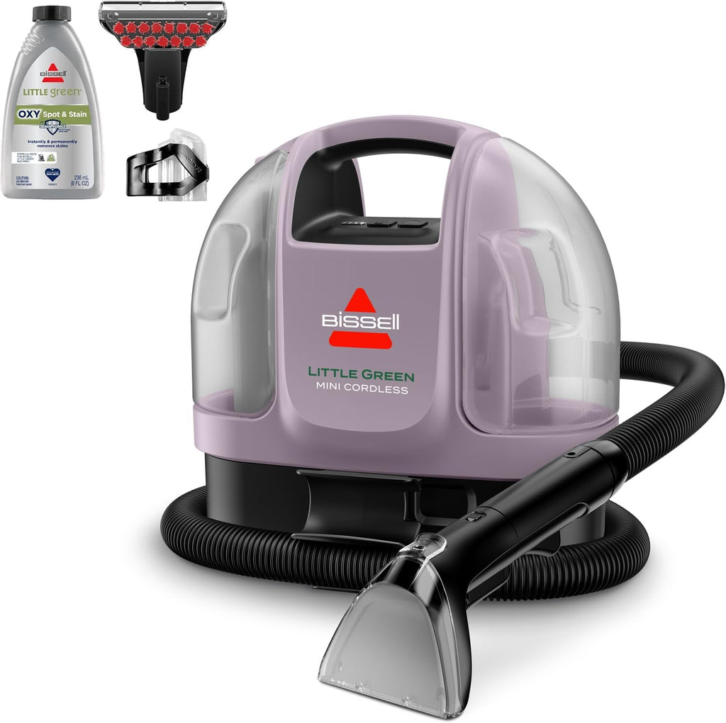 BISSELL Little Green Mini Portable Carpet Cleaner - Cordless Deep Cleaning with HydroRinse Tool | Dusk Pink