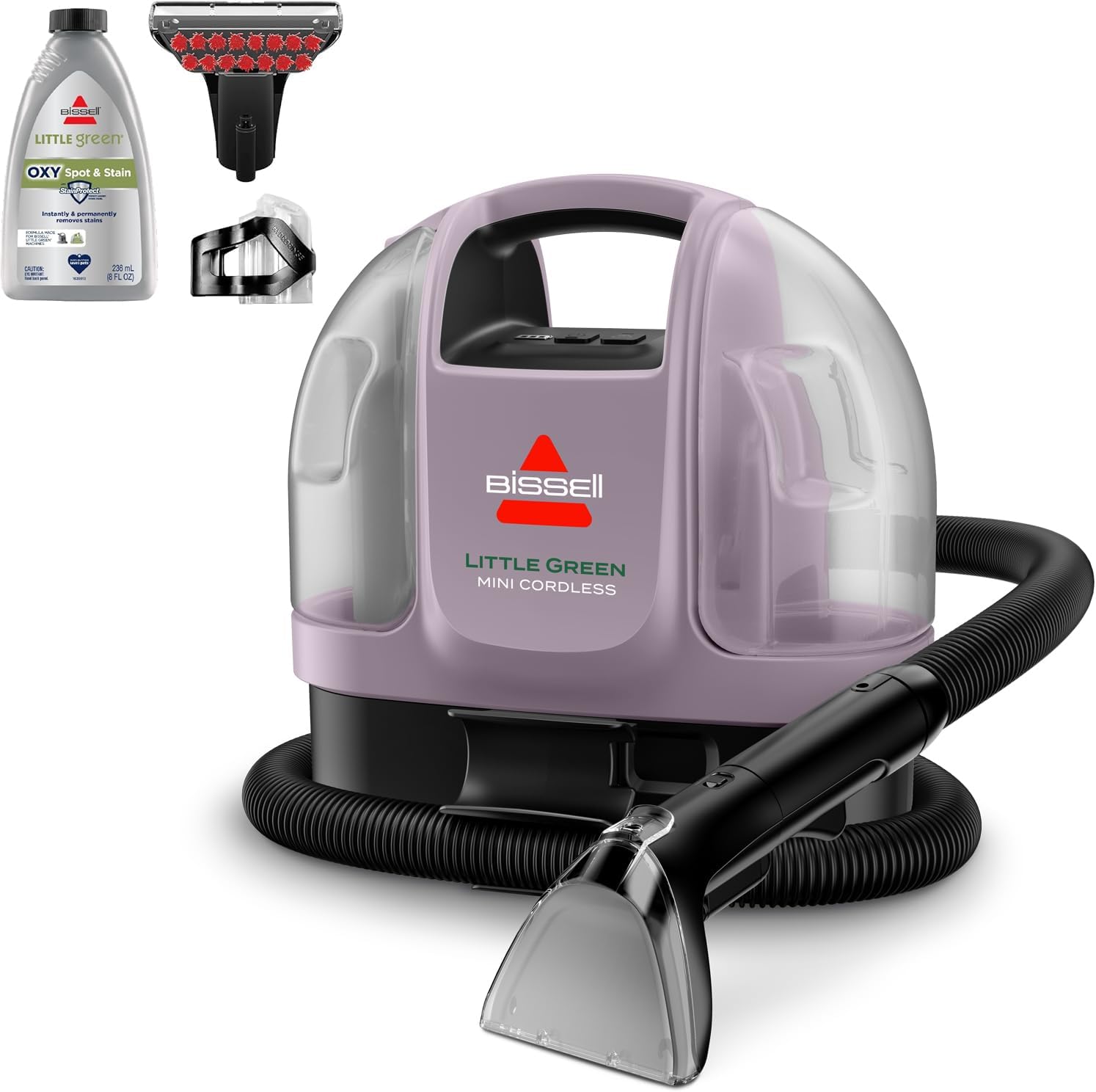 BISSELL Little Green Mini Portable Carpet Cleaner - Cordless Deep Cleaning with HydroRinse Tool | Dusk Pink