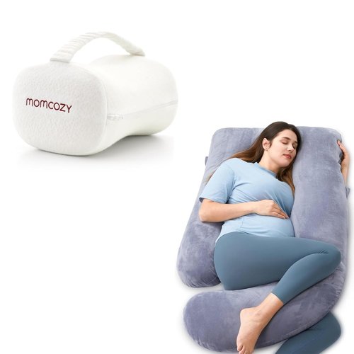 Momcozy Pregnancy Pillow - Comfortable Knee Support for Side Sleepers | Ideal for Maternity Relief