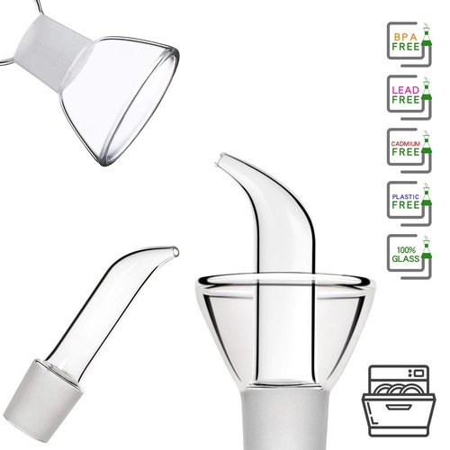 HAIZEEN 9 oz / 250 ml Glass All-Purpose Cruet, Glass Oil Decanter and Cruet (Cone-9 oz, Smooth surface)