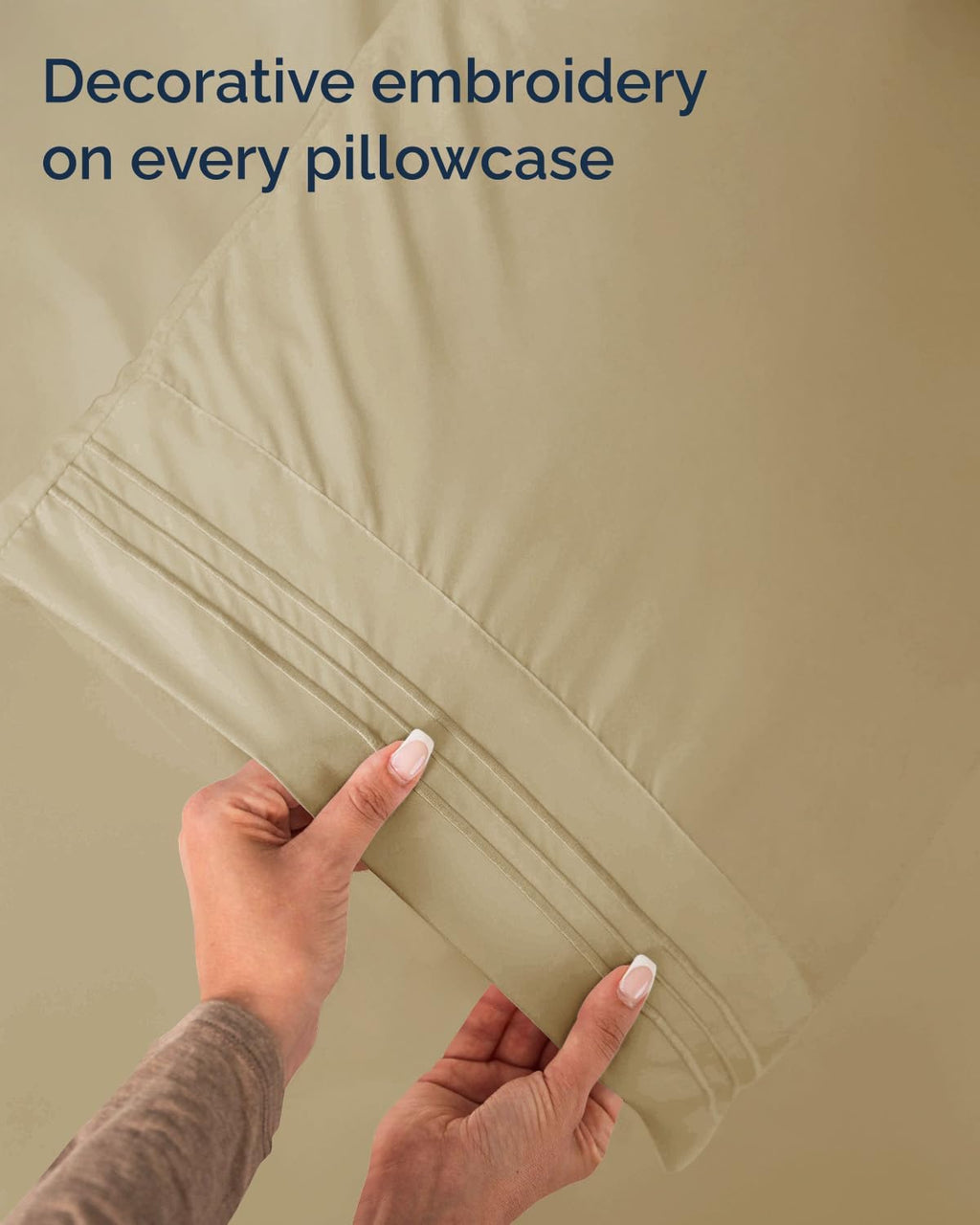 Regine Switzerland Twin Size 3-Piece Sheet Set - Comfy, Breathable & Cooling Luxury Bedding - Ultra-Soft, Deep Pockets - Oeko-Tex Certified - Beige