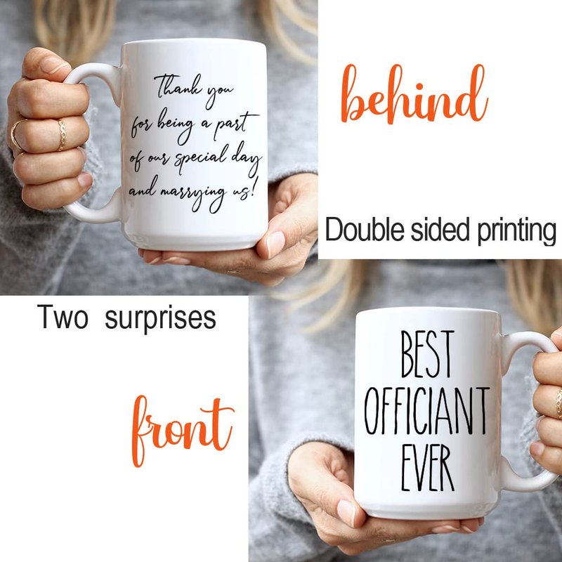Dnuiyses Wedding Officiant Gift - Funny Best Officiant Ever Mug from Couple, Bride Groom Wedding Day Registry