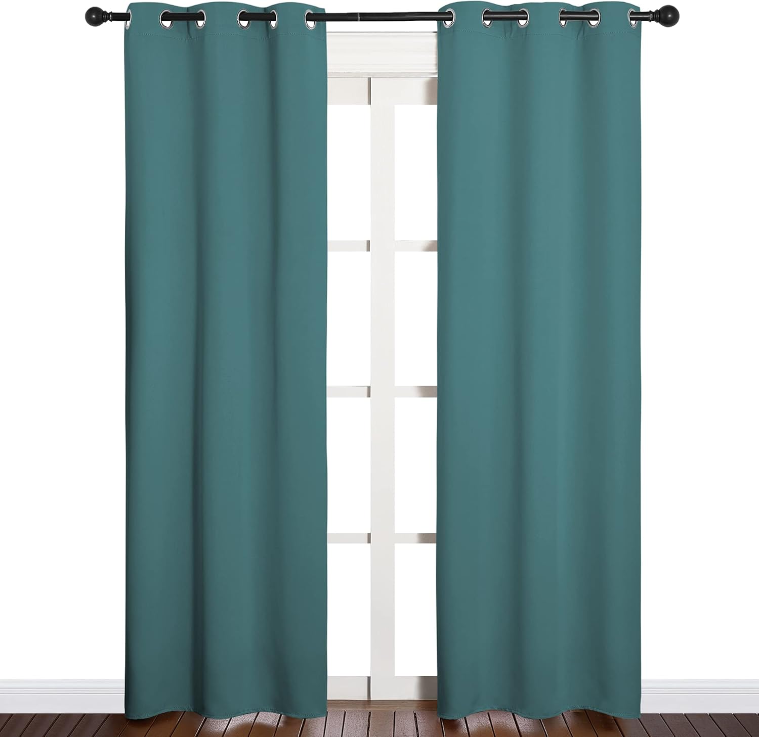 NICETOWN Blackout Curtain Panels - Thermal Insulated Drapes for Loft Windows | Sea Teal, 34x84 Inches (Pair)