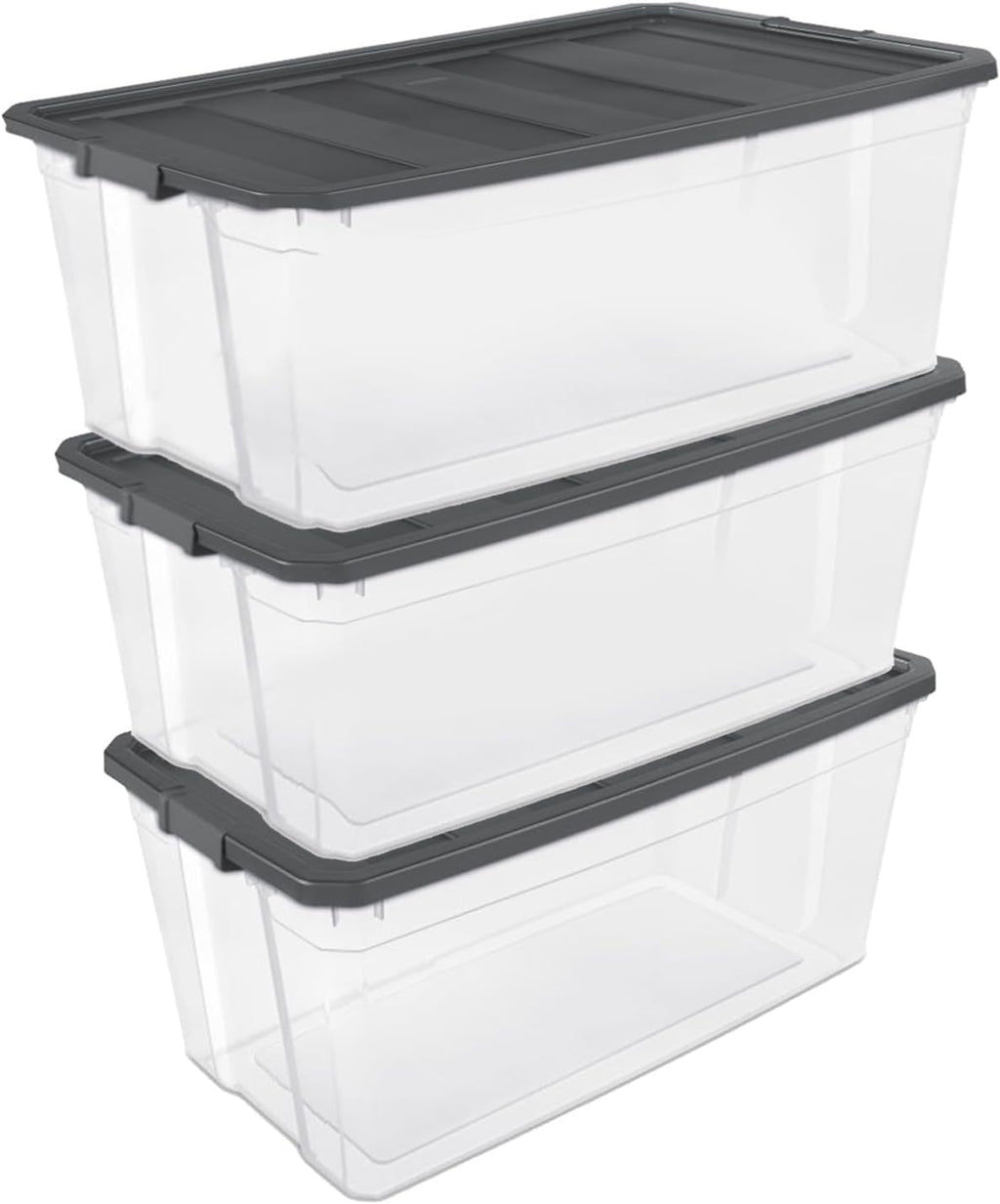 Sterilite Modular Stacker Box Set - Durable Clear Plastic Storage Bins with Latching Lids | 200 Quart, Stackable Organizers for Home & Office