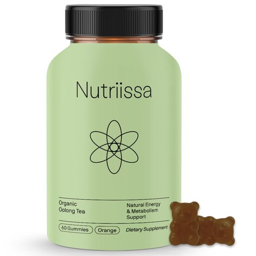 Nutriissa Oolong Tea Gummies – Natural Energy & Metabolism Support with Oolong Tea Extract – EPEB Certified for Purity & Potency – 60 Orange Flavored Vegan Gummies