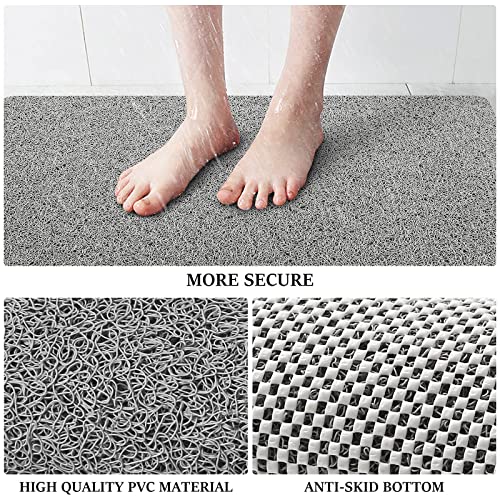 Non-Slip PVC Loofah Shower Mat - 24x16 Inch Quick-Dry Bathtub Mat