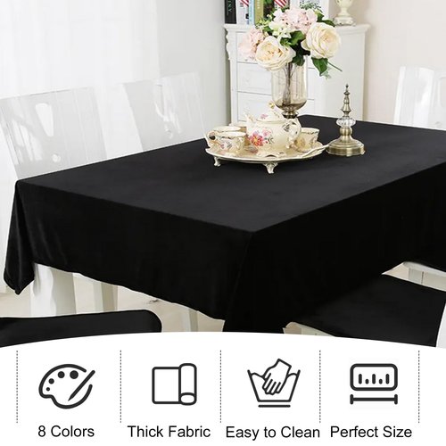 JALANCY 4 Pack Square Table Cloth 70x70 Inch Black Tablecloth Machine Washable Fabric Polyester Table Cover for Dining, Buffet Parties, Picnic, Events, Weddings and Restaurants（Black）