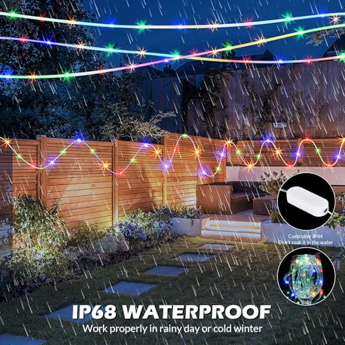 SURLED 99FT Outdoor Rope Lights with 300 LEDs, 16 Color-changing Modes, IP68 Waterproof, Remote Control